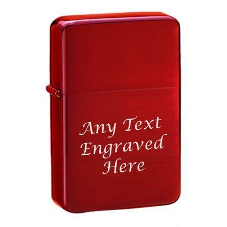 Personalised Engraved Lighter in Metal Gift Tin Red Ice
