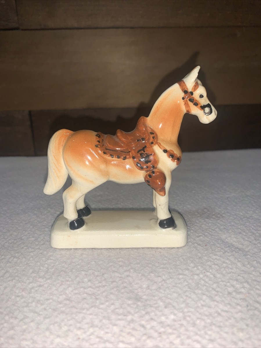Vintage Porcelain Figurine Of Orange Horse Made In Japan | eBay