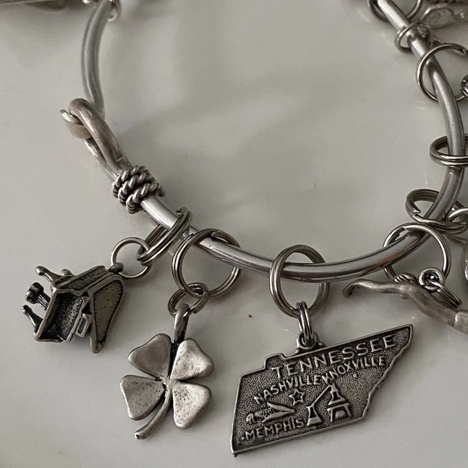 Colgantes de plata de ley 925 vintage con dijes para pulsera o collar Foto 2 de 4