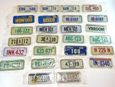 Vintage Mini State License Plates Cereal Prize for Bikes 70s and 80s