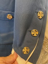 CHANEL 14 CLOVER SIGNED CHANEL BUTTON UNIQUE REMOVABLE COLLAR CLASSIC DRESS
