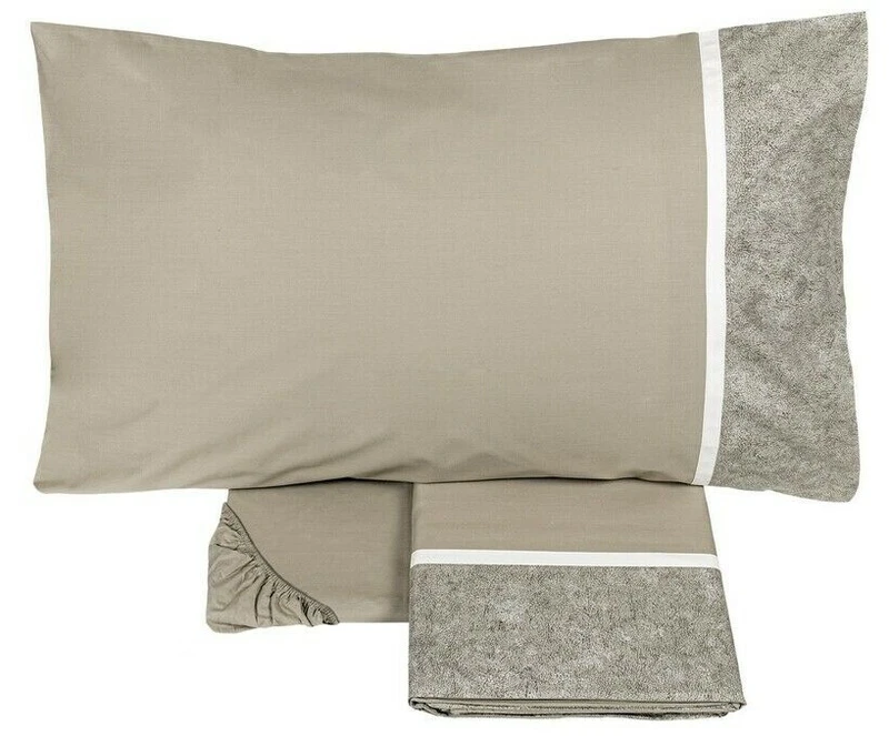 Lenzuola Matrimoniale 2 Piazze FAZZINI Sasso Completo Letto Percalle Cotone, fotografia 3 di 4