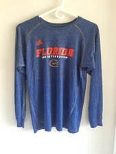  adidas climalite Florida Gators "Gator Nation" Shirt Women's Blue Large EUC
