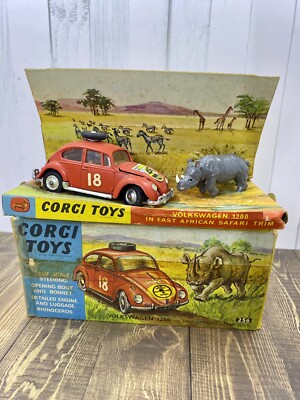 Corgi Toys #256 VW Volkswagen 1200 Saloon in East African Safari Trim 1:43 Scale