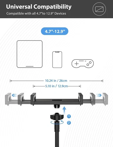 Supporto da scrivania collo d'oca letto pigro 360 ° per iPhone iPad tablet Samsung - Foto 2 di 7
