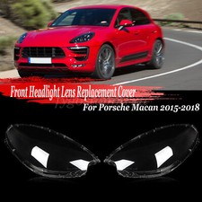 For Porsche Macan 2015-2018 Pair Front Headlight Lens Cover Headlamp Shell Clear