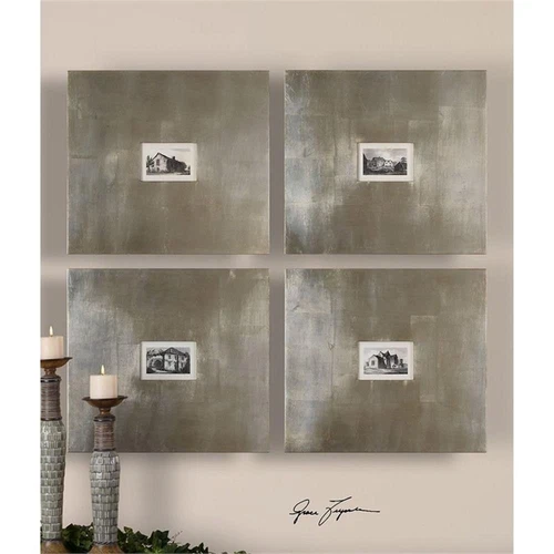 Uttermost Historical Buildings MDF Framed Art in Silver/Light Brown (Set of 4) - Picture 2 of 5
