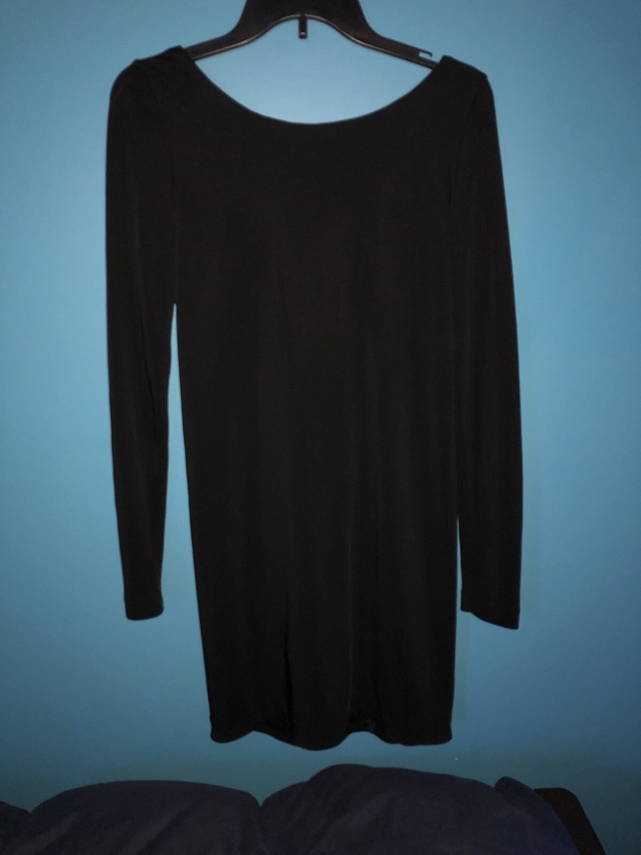 Zara Trafaluc Black Long Sleeve Open Back Dress Women's Size M | eBay
