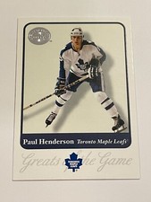 2001 Fleer Greats of the Game Hockey #42 - Paul Henderson - Toronto Maple Leafs