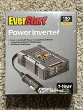 Everstart 100w Vehicle Power Inverter Converter Dc/ac (12v to 110v) 2 USB Ports