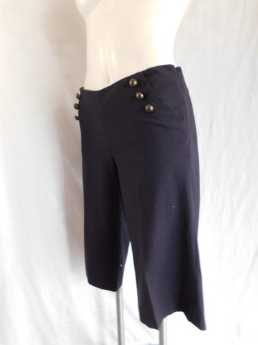 Banana Republic Solid Navy Blue Bermuda Dress Slack Shorts - Size 0 - Picture 2 of 4