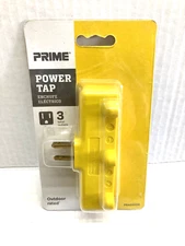 PRIME PBAD0100, YELLOW POWER TAP, 3-OUTLET,