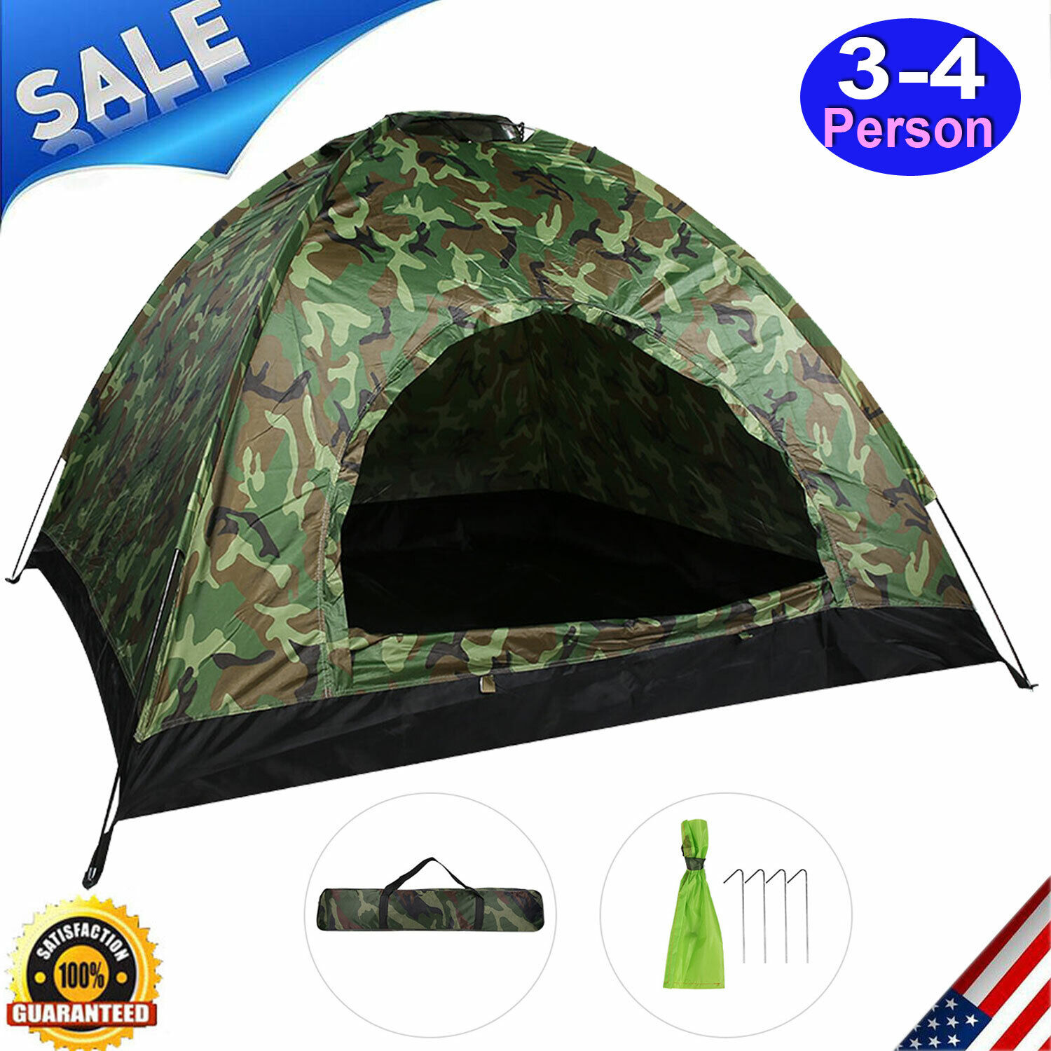 3-4 Person Outdoor Camping Family Tent Protection Attention brand Camoufl Hiking Kansas City Mall