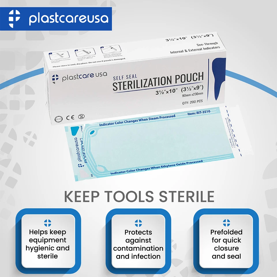 Bolsas Autoesterilizables Bolsa Autoclave, Bolsas Esterilizadoras Dental Tatuaje Uñas Foto 3 de 4