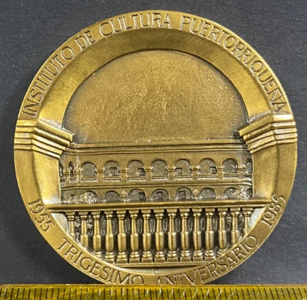 PUERTO RICO, 1985, MEDALLA TRIGESIMO ANIV. 1955-1985 / CENTRO BELLAS ARTES, ICPb Foto 4 de 4