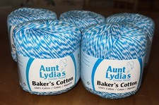 5 Aunt Lydia's Baker's Cotton Crochet Thread - Color Turquoise. Same Dye Lot