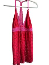 Torrid 2015 Red And Pink Lace Chemise Slip Dress Lingerie Size 2