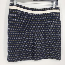Y2K Juicy Couture Geometric Embroidered Mini Skirt Women Size 4 Navy Blue Cotton
