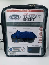 Tough1 420D 48” Blue Poly Waterproof Turnout Sheet W/ Tail Flap Open Box