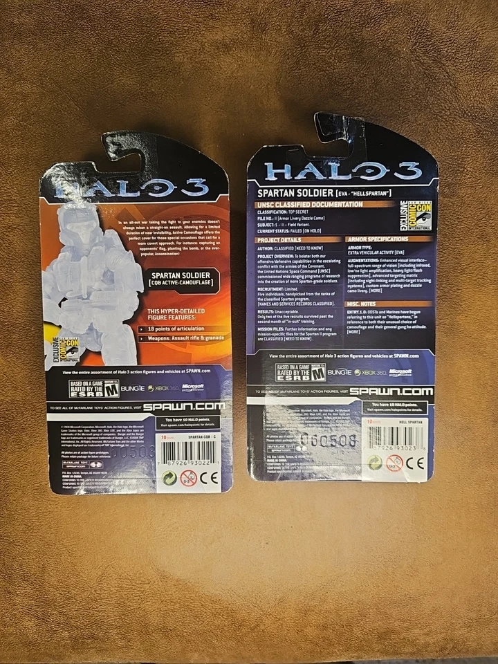 McFarlane Halo 3 SDCC Spartan Soldier Camo & EVA Hellspartan 2008 Comic Con Rare - Image 2 of 4