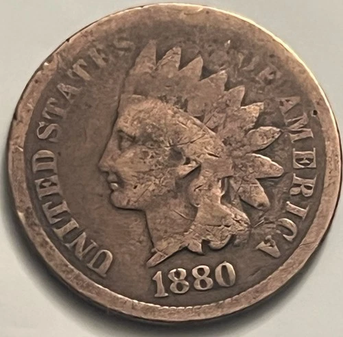 1880 Indian Head Cent Good/VG Brown 19th Century BN168