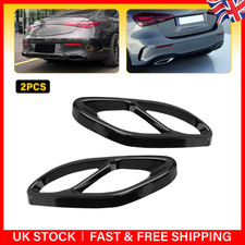 2Pcs Exhaust Pipe Tail Cover For Mercedes Benz A-Class W176 W177 GLC X253 Black