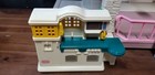 Vintage Little Tikes Large Blue Roof Doll House With Accessories — photo 4
