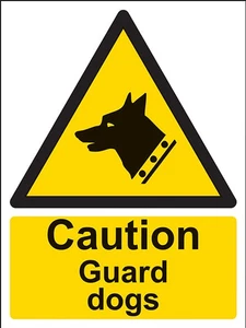 Warning Beware Guard Dogs Beware of the Dog Self Adhesive Sticker