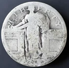 1917-P TYPE 1 Standing Liberty Quarter. NO DATE. No Stars Under Eagle (#7959)