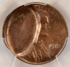 1981 1c Lincoln Cent 40% Indent PCGS MS62 RB