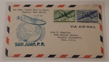 San Juan Puerto Rico to Lagos Nigeria December 6 1941 first flight airmail