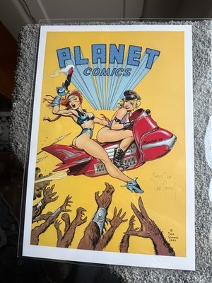1987 Dave Stevens Rocket 88 Signed Planet Comics Print