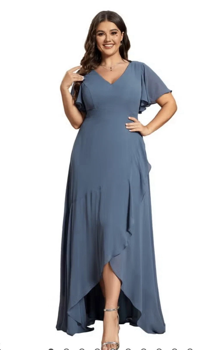 dusty blue bridesmaid dresses ever pretty Ever-Pretty Open Long Lantern Sleeve Mother of the Bride Dress