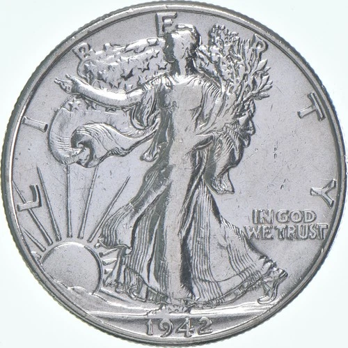 XF/AU 1942 Walking Liberty Half Dollar Polished 90% Silver *1785
