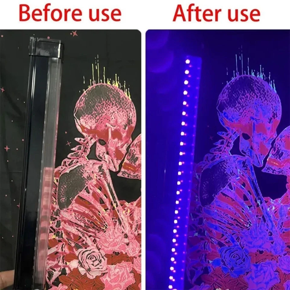 🌟2PCS UV Black Light Bar Fixtures Ultraviolet Lamp Strip US Plug DJ Party Club - Image 2 of 4