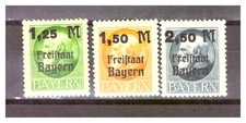 Bayern 1919 Sammlung K&ouml;nig Ludwig III. / Aufdruck Mi.174-176 Falz