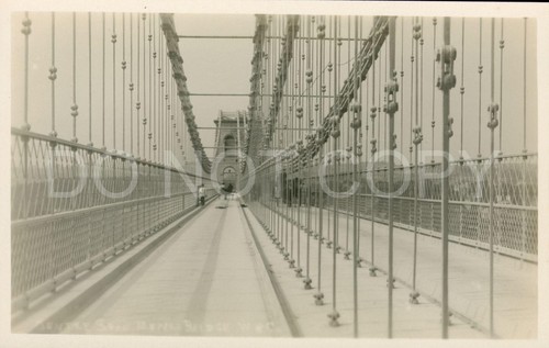 RPPC Menai Suspension Bridge Wales Postcard c.1930s Engineering (A26) - Picture 1 of 2