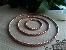 Solid Copper tensor Ring Set. 1/2-1/4 1 Qubit. EMF Protection, Healing More