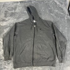 Vintage Nike Zip Up Hoodie Gray Y2K Spellout Sportswear Size XL