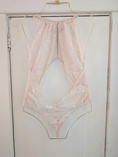 La Senza Blush/Pink Lace Cut-Out Teddy Bodysuit With Gem Detail Size Large