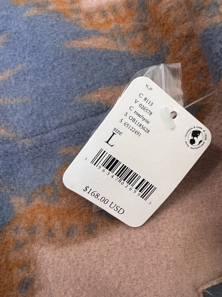 Free People Printed Jacquard Ruby Fleece Jacket Sz L NWT Oversized Boho Shacket - Image 3 of 4