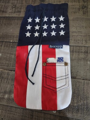 Rockport USA Wine Bag Red White Blue Stars Design Plus Gift Tag