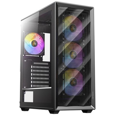 Antec AX85 Gaming PC Gehäuse Mesh Schwarz Mid ATX Tower 4x 120MM ARGB Lüfter Glas Panel