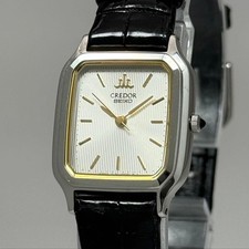 SEIKO Credor 4J81-5020 Watch Quartz Original Band New Battery Working