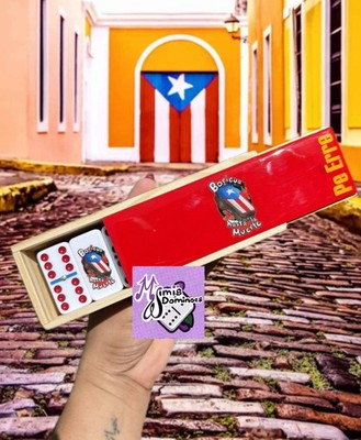 Boricua hasta La Muerte Inspired Domino Set   Custom Wooden Box   Handmade