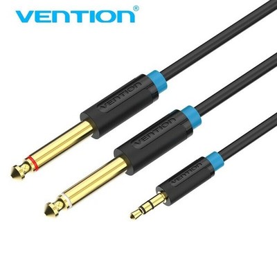 3.5mm Stereo to 2 x 6.35mm 1/4 in TS Mono Jacks Y Cable Splitter Cord Adapter