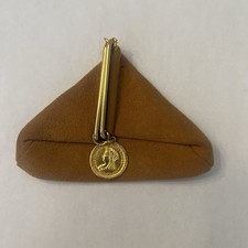 Unbranded Suede Coin Purse Snap Close Triangle Shape