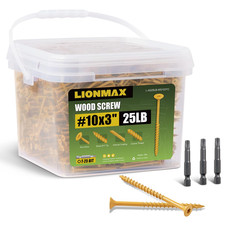Deck Screws 3 Inch 25 Lb Bulk, Wood Screws #10 X 3, Rust Resistant, Exterior Epo