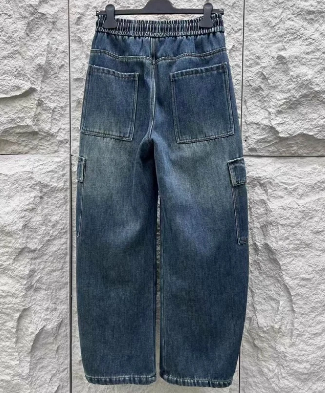 2025FW Hombres Mastermind Terciopelo Cálido Estampado Esqueleto Curvo Cuchillo Lavado Pantalones Foto 4 de 4