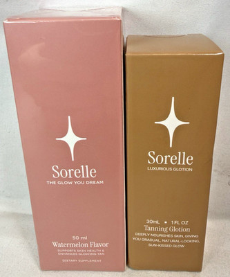 Sorelle Watermelon Flavor Tanning Drops & Tanning Glow Lotion Glotion Exp 7/27